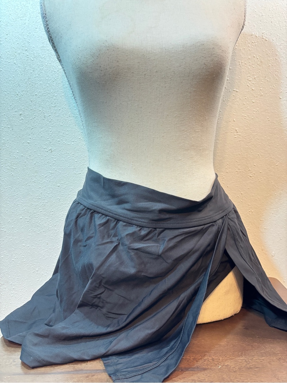 Anne Cole Black Wrap Swim Mini Skirt